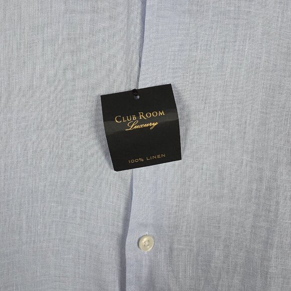 Club Room Shirt Mens Size 2XL Light Blue Luxury Billowing Cloud 100% Linen NWT - Picture 9 of 13
